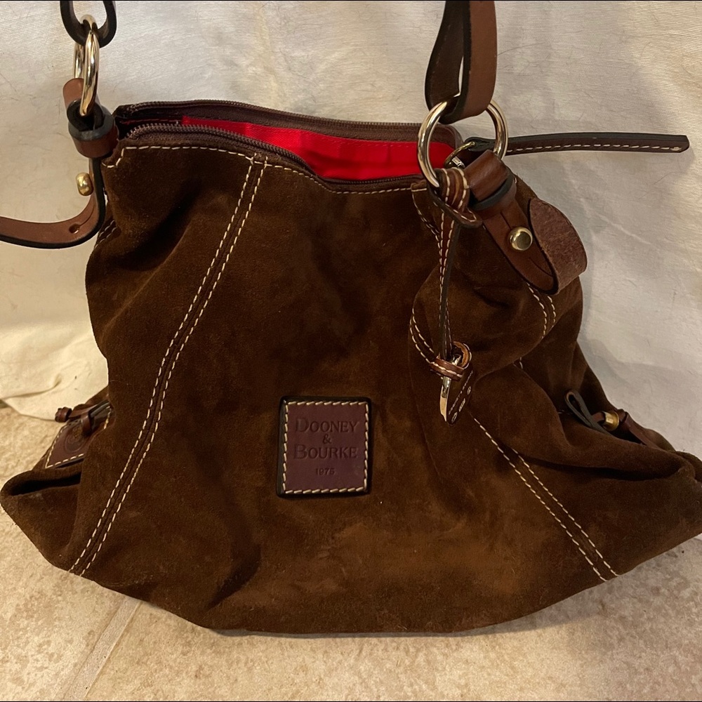 Dooney and Bourke vintage brown suede handbag